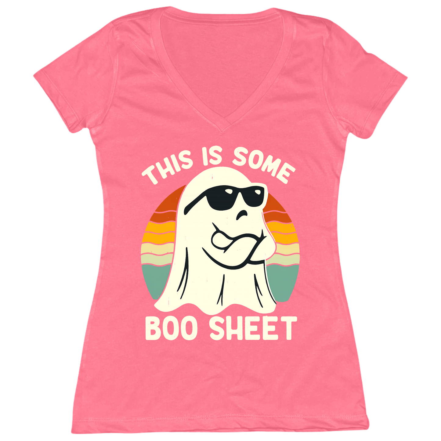 This Is Boo Sheet Womens V-Neck Tee