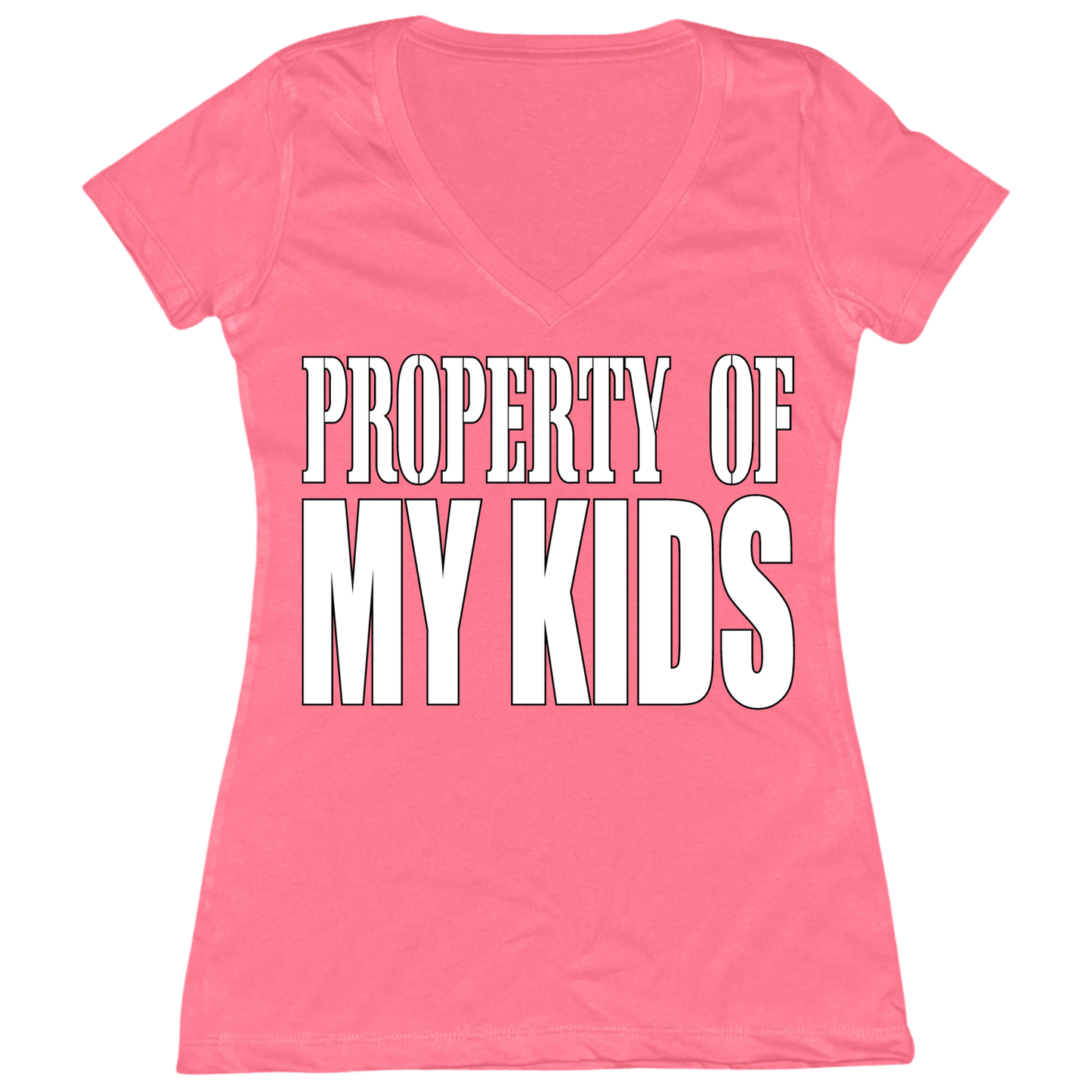 Property Of My Kids Womens V-Neck Tee