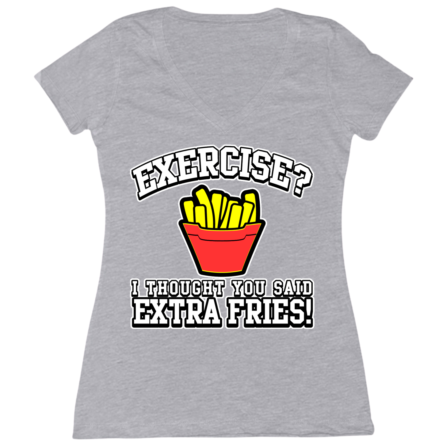 Extra Fries Womens V-Neck Tee