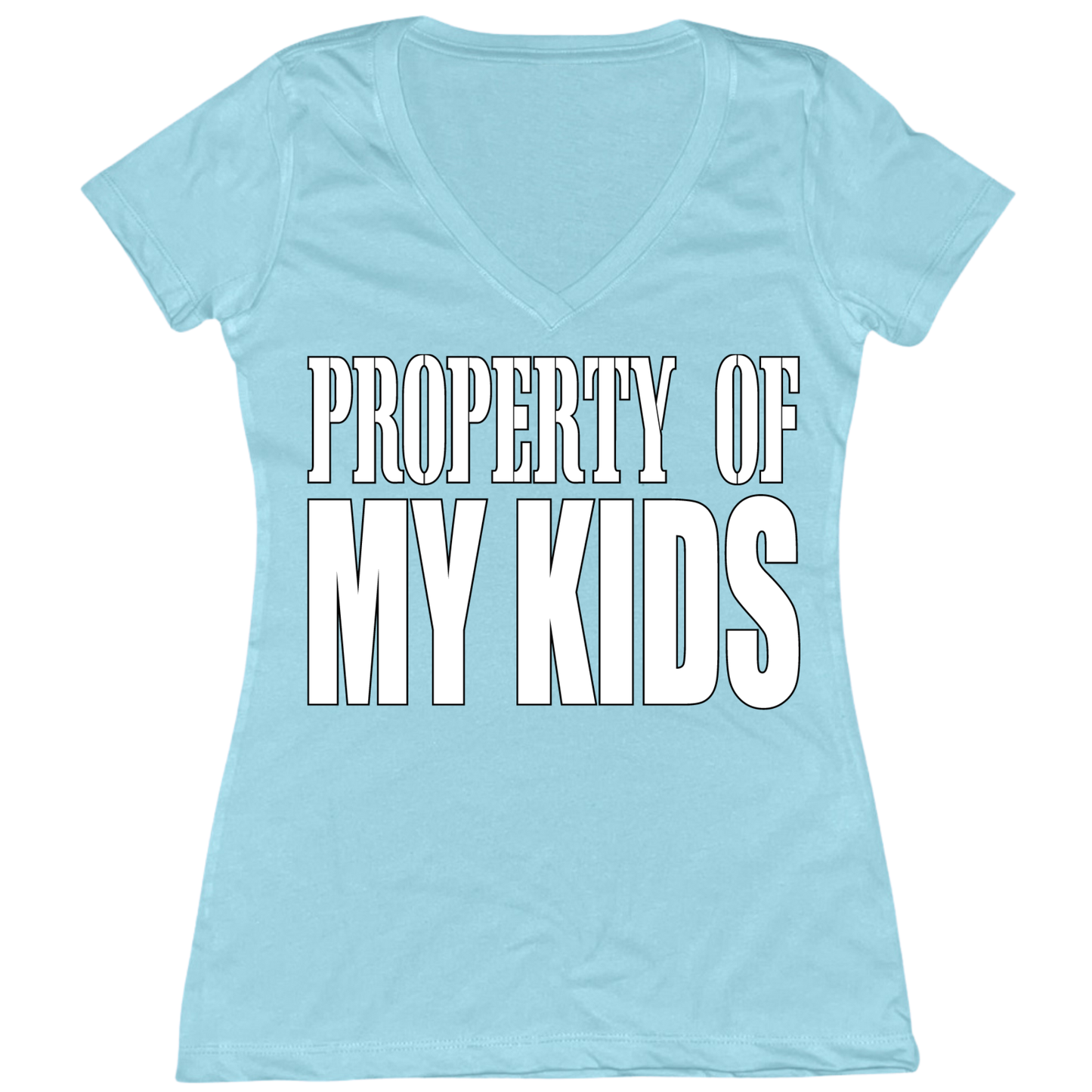 Property Of My Kids Womens V-Neck Tee