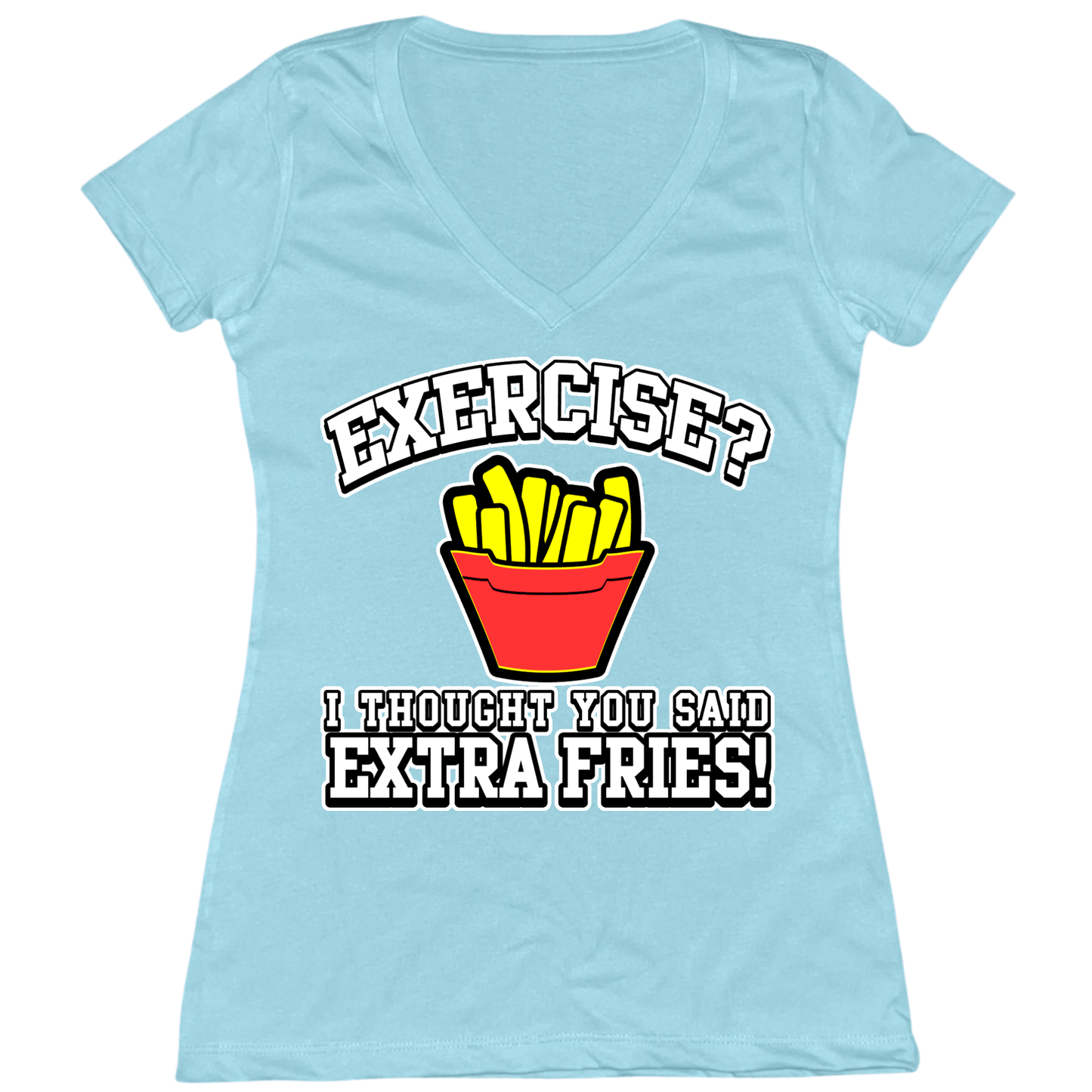 Extra Fries Womens V-Neck Tee