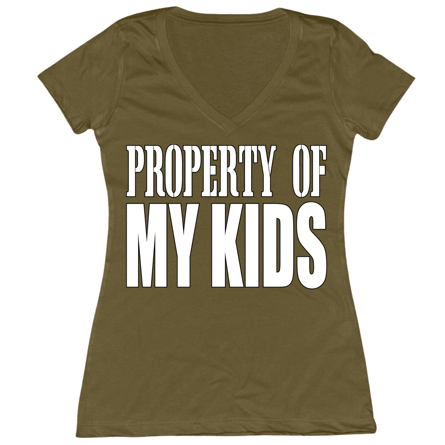 Property Of My Kids Womens V-Neck Tee
