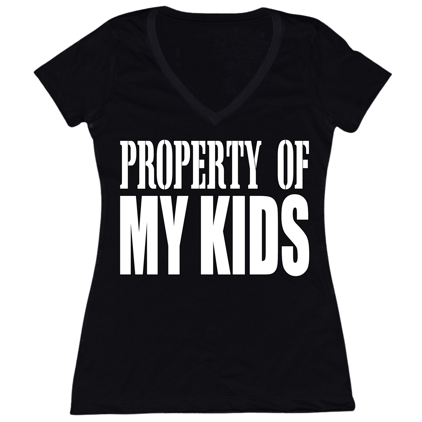 Property Of My Kids Womens V-Neck Tee