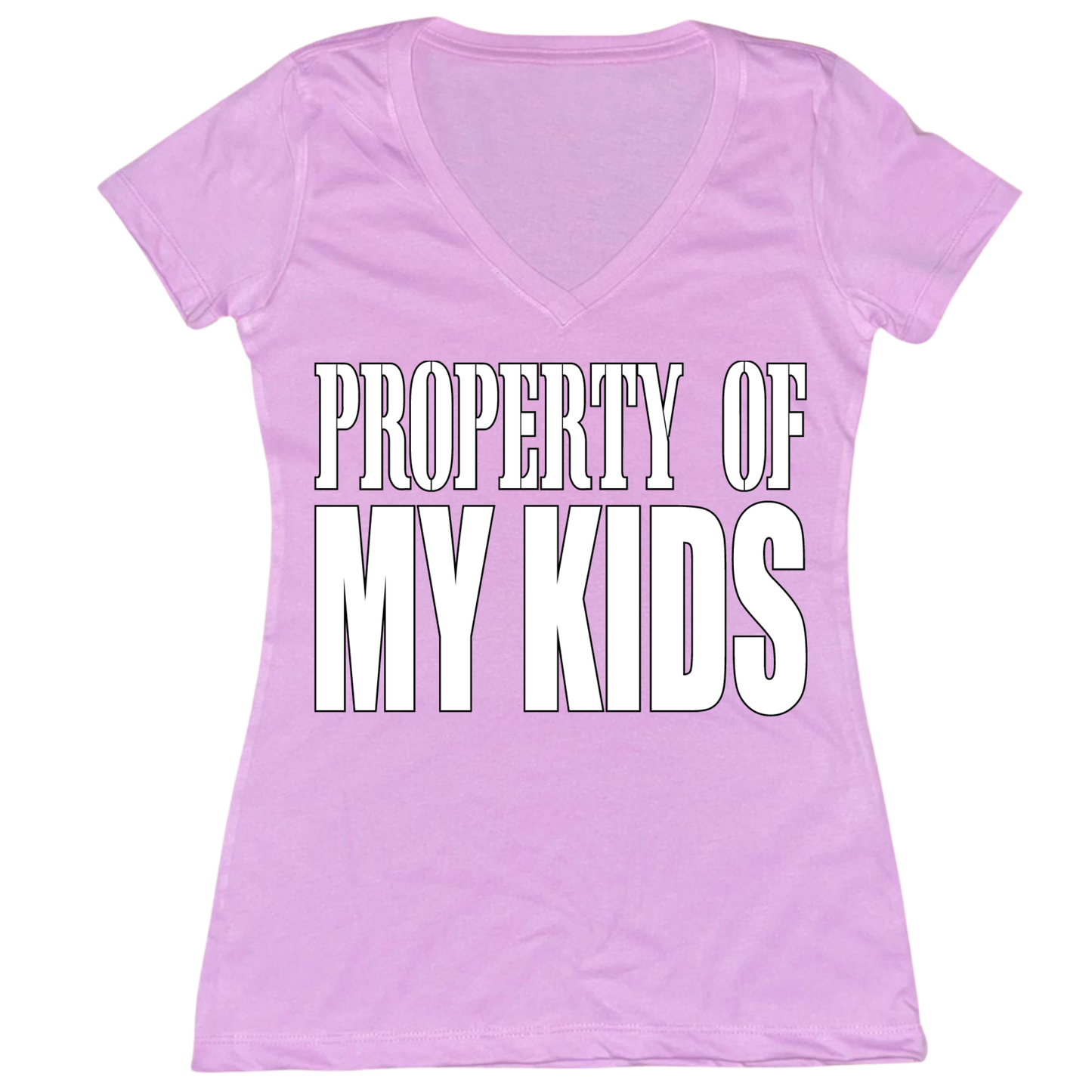 Property Of My Kids Womens V-Neck Tee