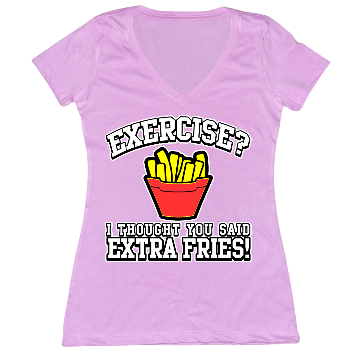 Extra Fries Womens V-Neck Tee