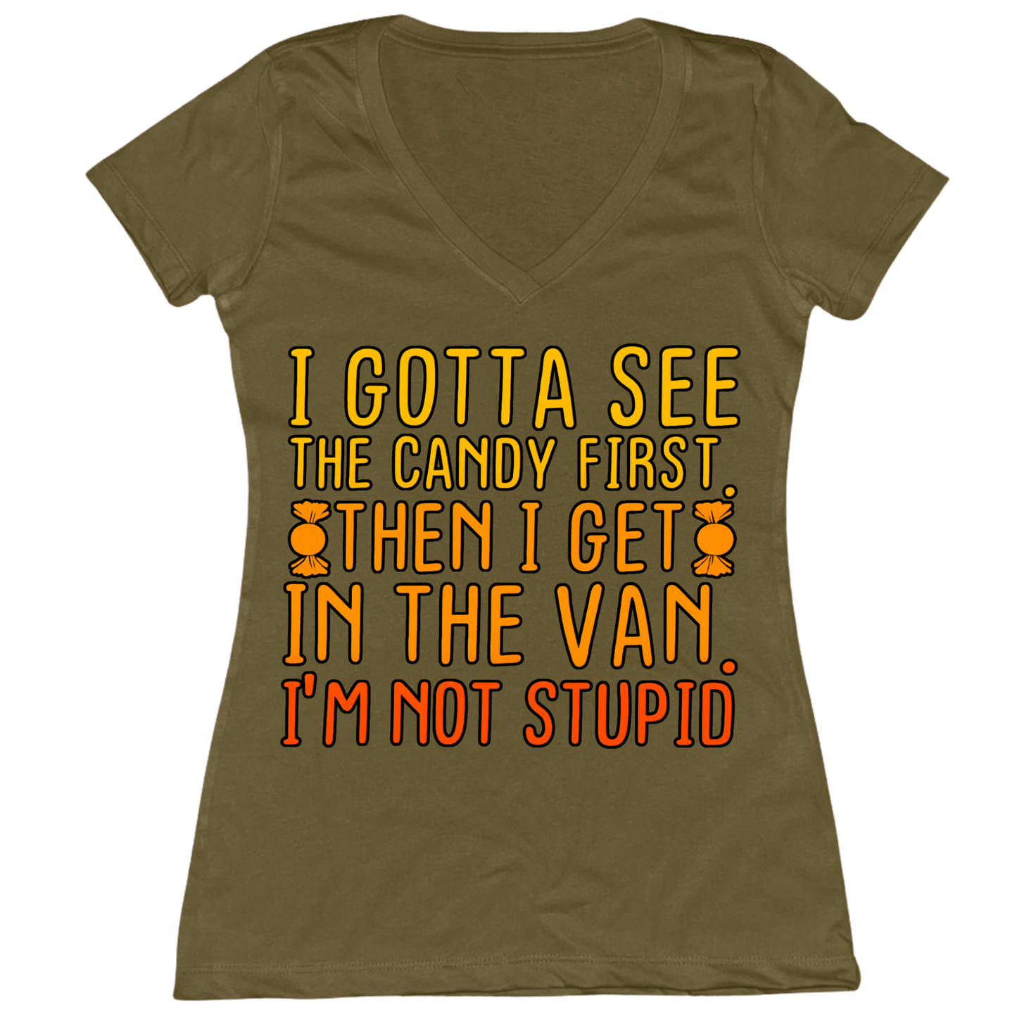 Gotta See The Candy First Womens V-Neck Tee