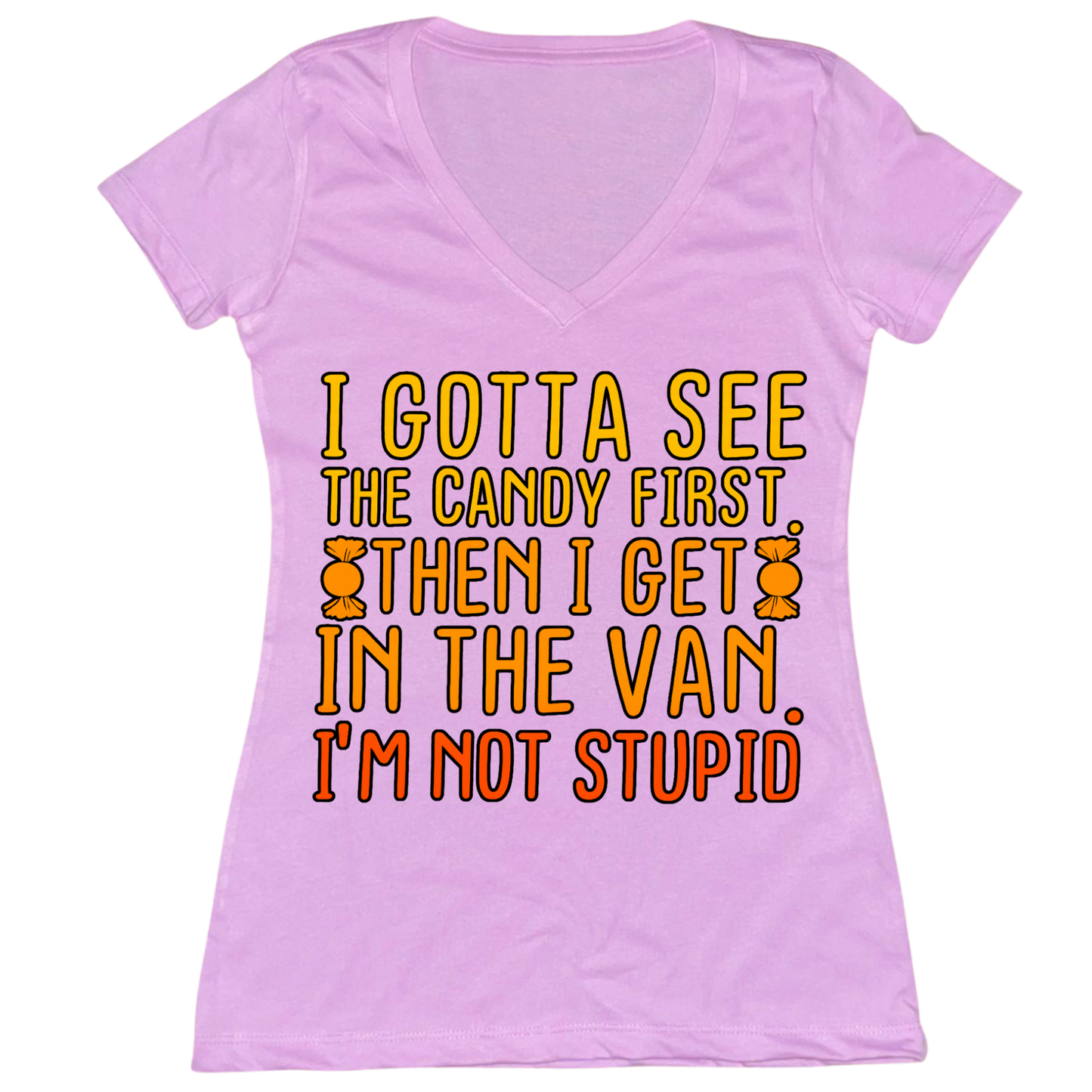 Gotta See The Candy First Womens V-Neck Tee