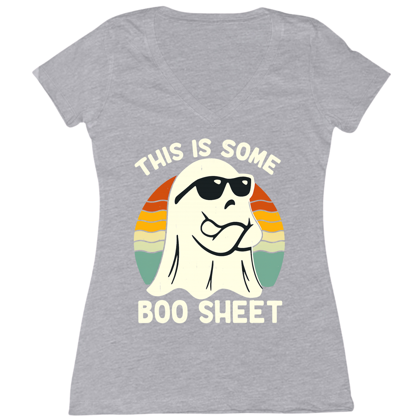This Is Boo Sheet Womens V-Neck Tee
