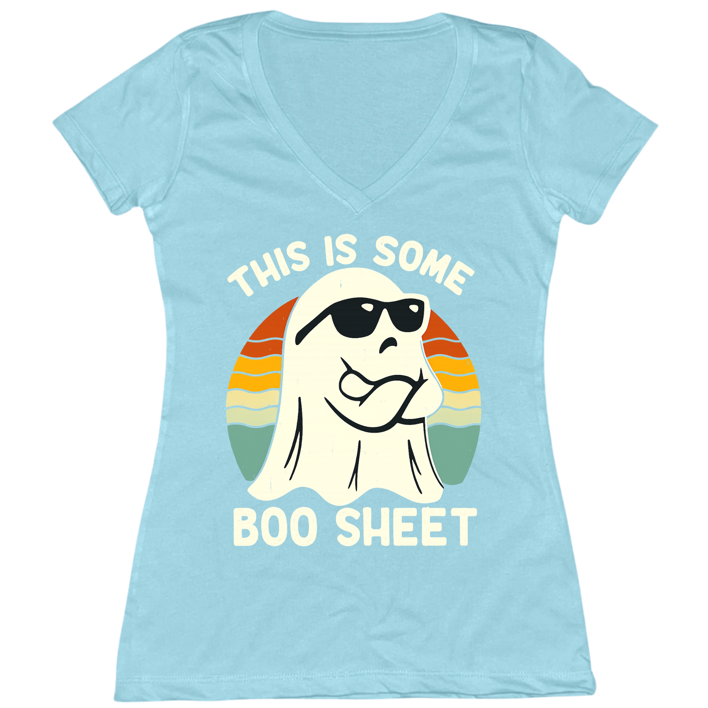 This Is Boo Sheet Womens V-Neck Tee