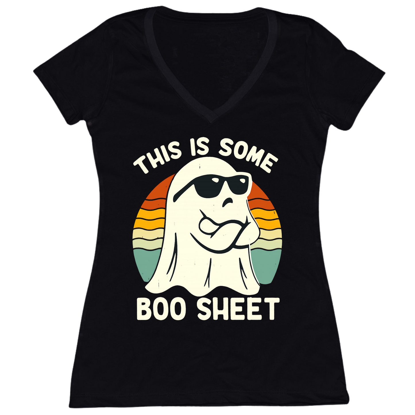 This Is Boo Sheet Womens V-Neck Tee