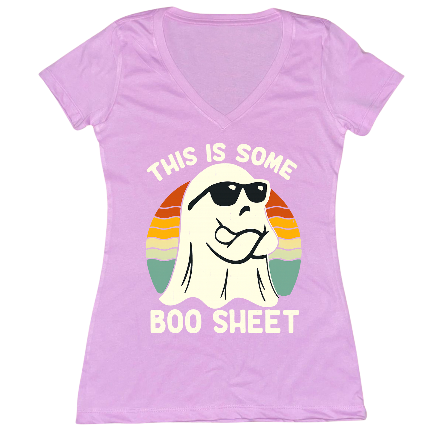 This Is Boo Sheet Womens V-Neck Tee