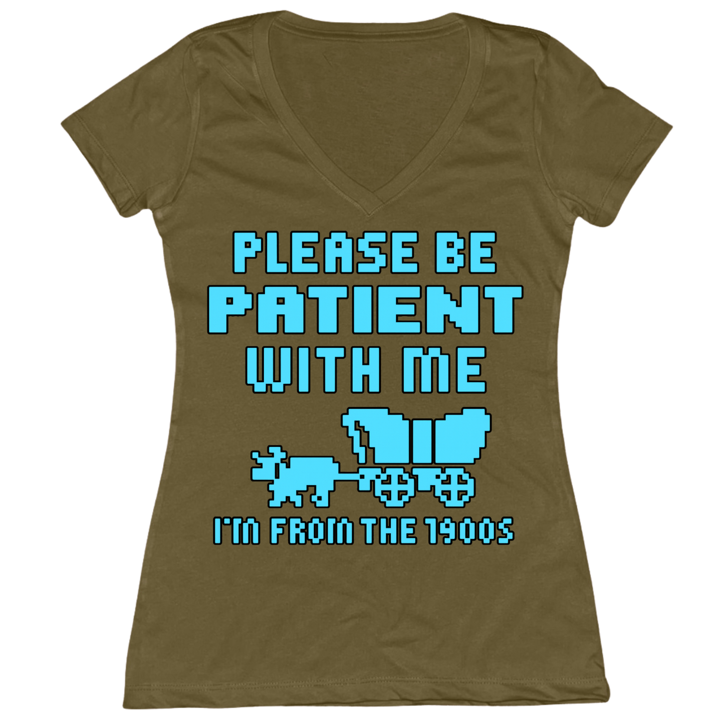 Please Be Patient Womens V-Neck Tee